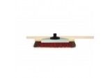 Brush with Scraper and Wooden Handle - 16 Natural Bassine and Red PVC