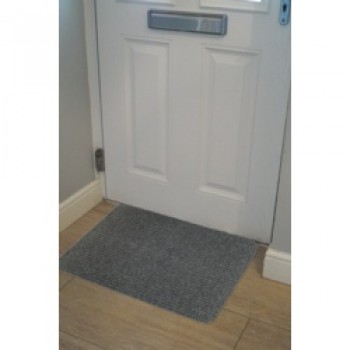 Basic Ribbed Indoor Doormat 50 x 80cm - Light Grey