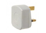 13A, 3 Pin Rubber Plug White to BS1363/A - Pre-Packed