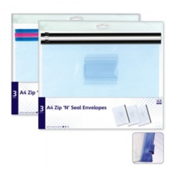 A4 Zip & Seal Plastic Envelopes - Pack 3